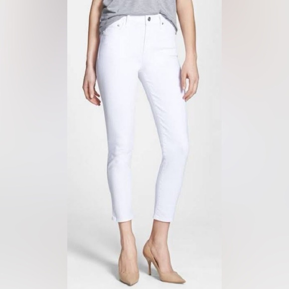 Citizens of Humanity White Denim Rocket Crop High Rise Skinny Jeans Sz 24 Preppy - Picture 1 of 9